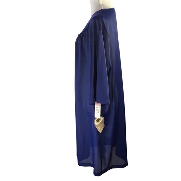 Vassarette Vintage Robe NWT Navy Blue Size XXXL 3XL Nylon USA Lightweight Gown - Picture 6 of 10